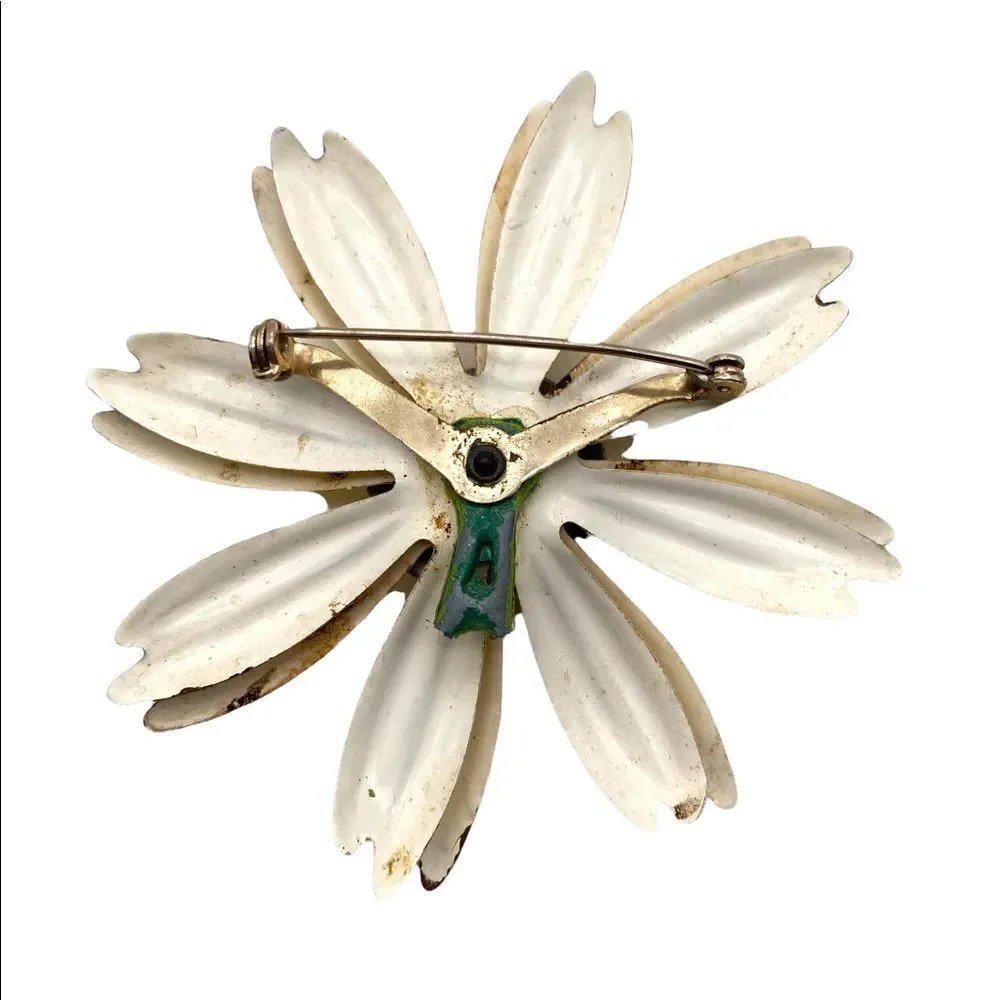 Vintage enamel sunflower